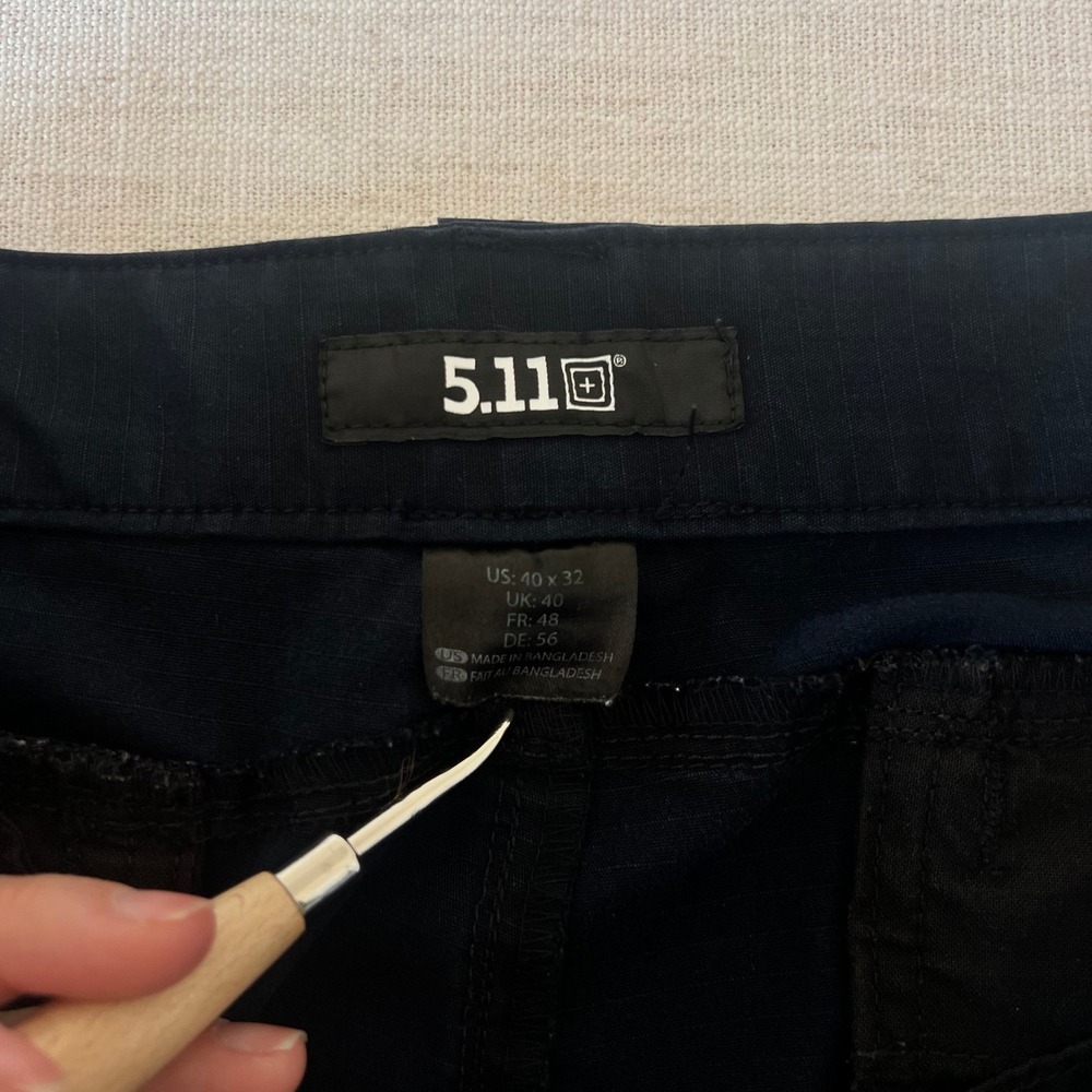 5.11 Tactical Pants Men's Sz 40 x 32 Navy Blue Ripstop Cargo/Work/Utility - Picture 6 of 13